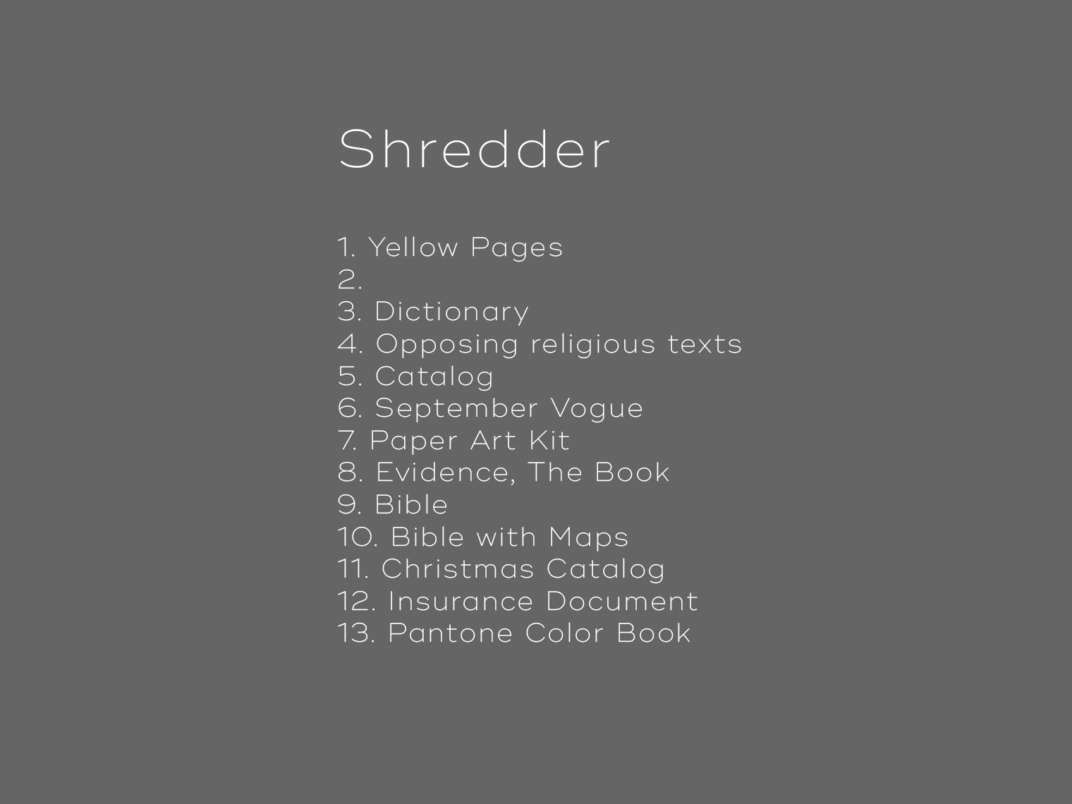 Shredder-Content-page